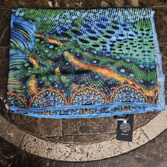 Sakkas Tuma Colorful Printed Lightweight Gauzy Scarf Shawl NWT - Picture 7 of 8